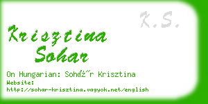 krisztina sohar business card